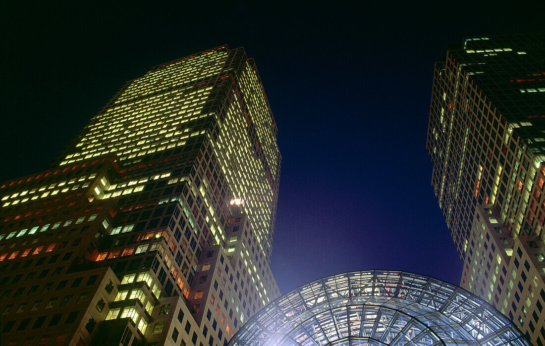 World Financial Center at night. New York City, USA