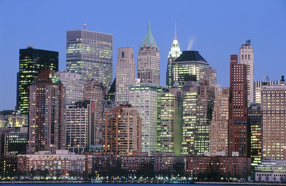 Lower Manhattan skyline. New York City, USA