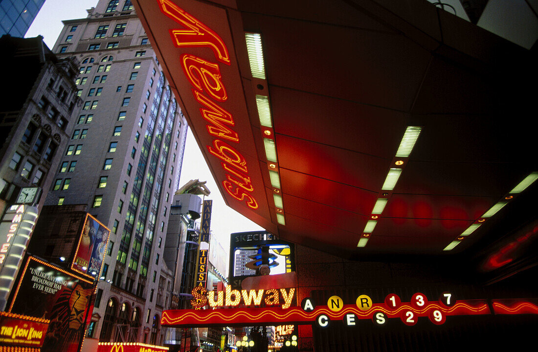 Subway entrance on Times Square, New York City. USA