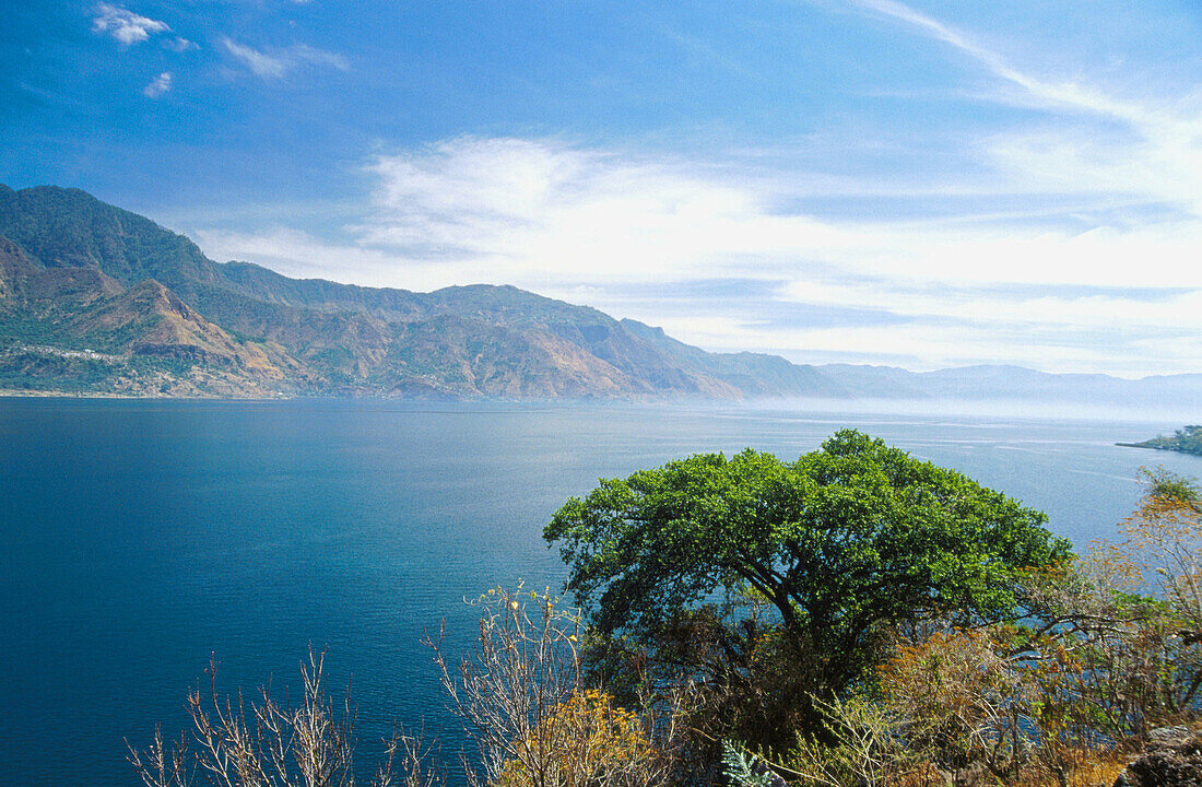 Lake Atitlan from San Pedro Atitlan village. Guatemala