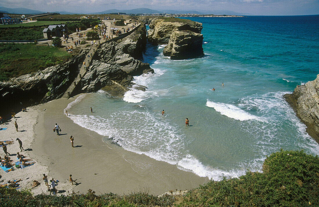Las Catedrales beach (Slate cliffs). Ribadeo. Lugo province. Galicia. Spain