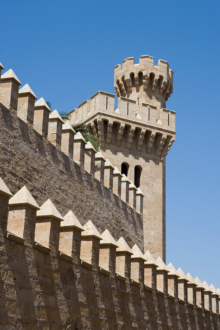 Turm vom Almudaina Palast, Palma, Mallorca, Balearen, Spanien, Europa