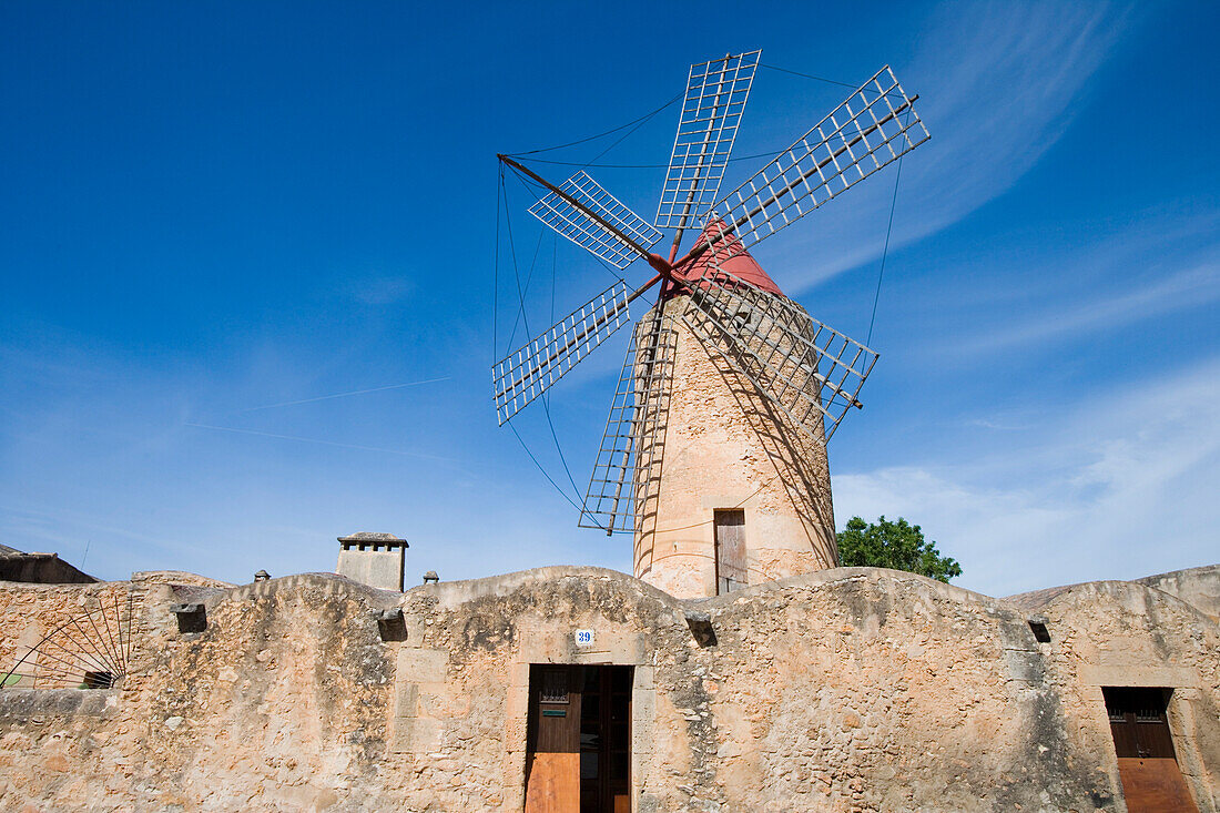 Windmühle, Algaida, Mallorca, Balearen, Spanien, Europa