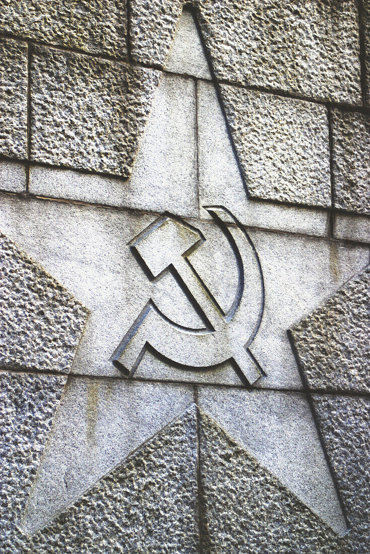 The hammer and sickle on wall. Hanko, Finland