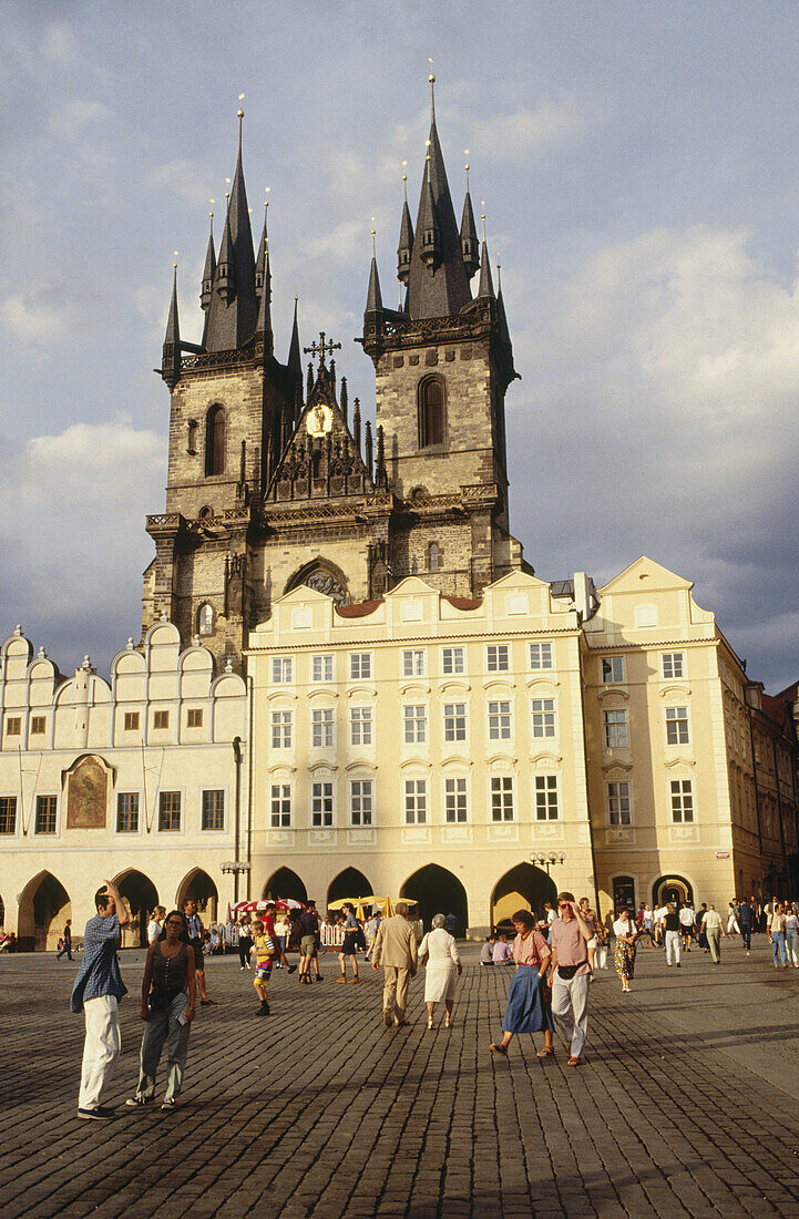 The Tyn Church in the old town. Prague. Czech Republic
