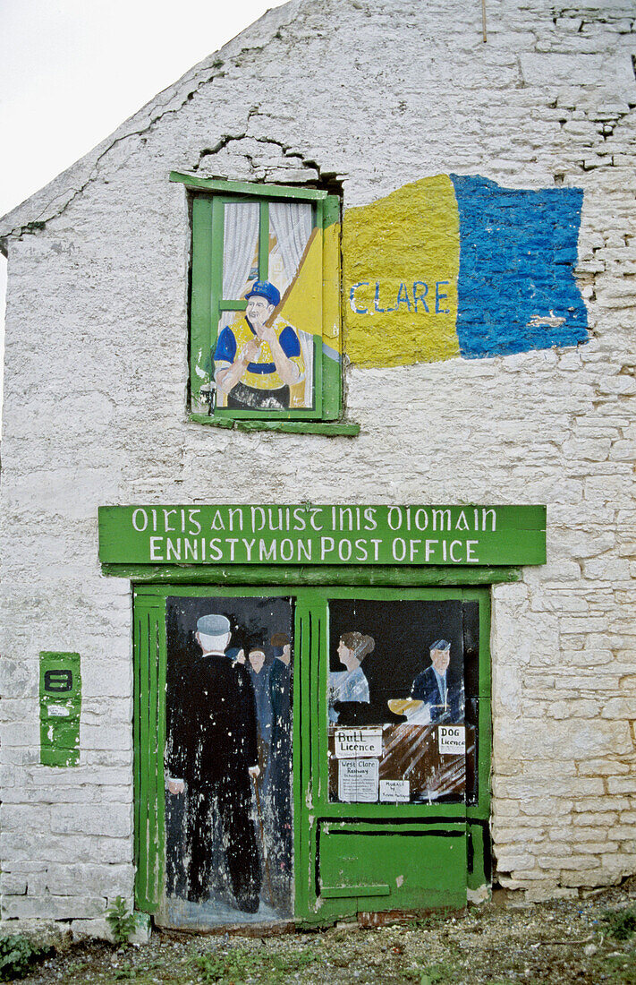Mock post office. Ennistymon, Co. Clare, Ireland