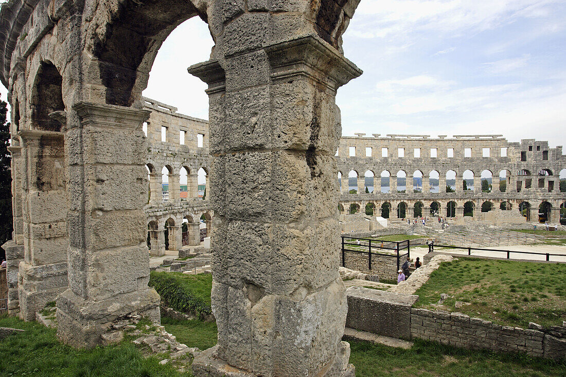 Pula Roman Amphitheatre largest remaining outside of Italy. Istria. Croatia.
