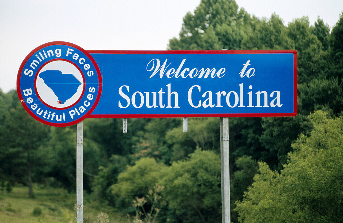 South Carolina welcome sign, USA