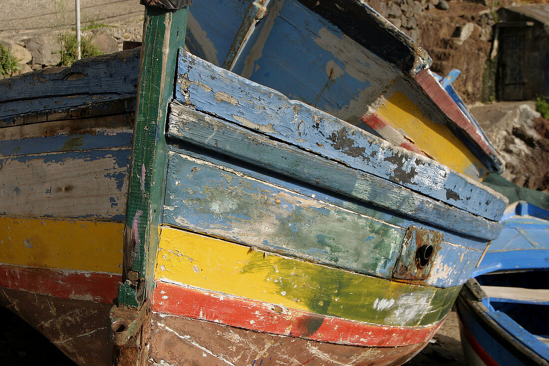 Old fishing boats. Câmara de Lobos. Madeira. Portugal.