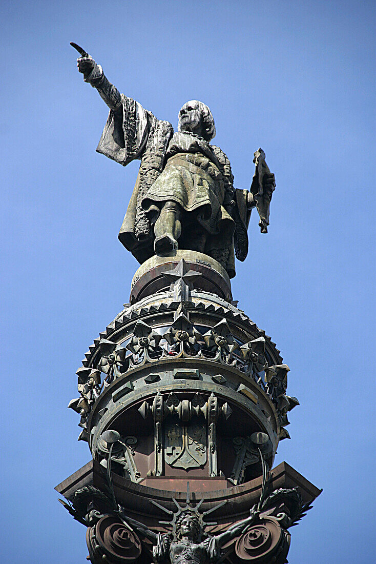 Christopher Columbus statue. Barcelona. Catalonia. Spain