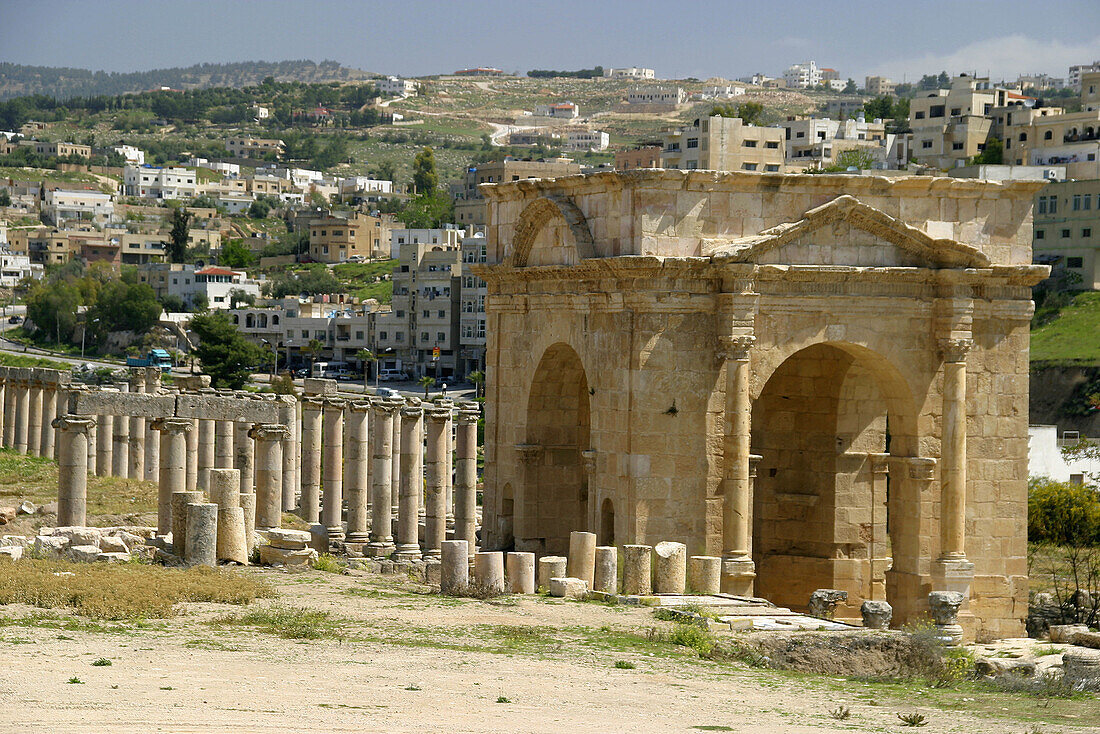 North tetrapylon, archaeological site of Jerash. Jordan