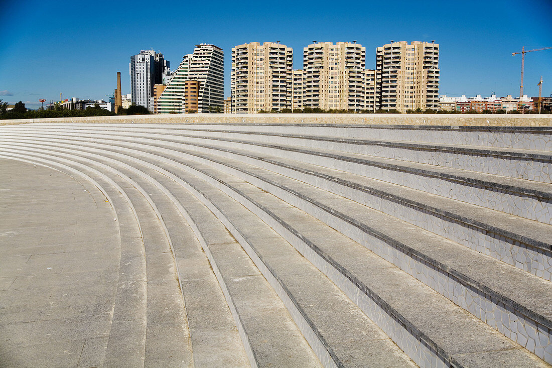 New buildings near the City of Arts and Sciences by S. Calatrava. Valencia. Comunidad Valenciana, Spain