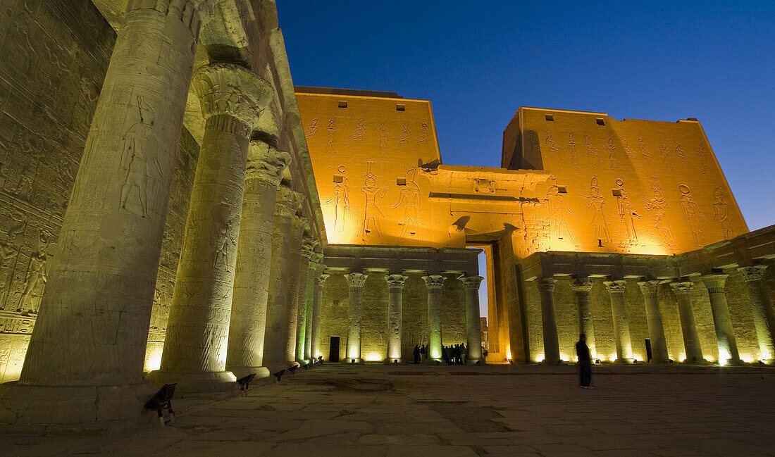 Temple of Horus at dusk. Edfu. Egypt.