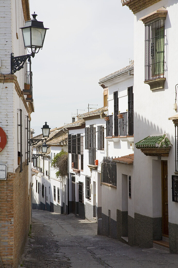 Albaicín quarter street. Granada. Andalusia. Spain