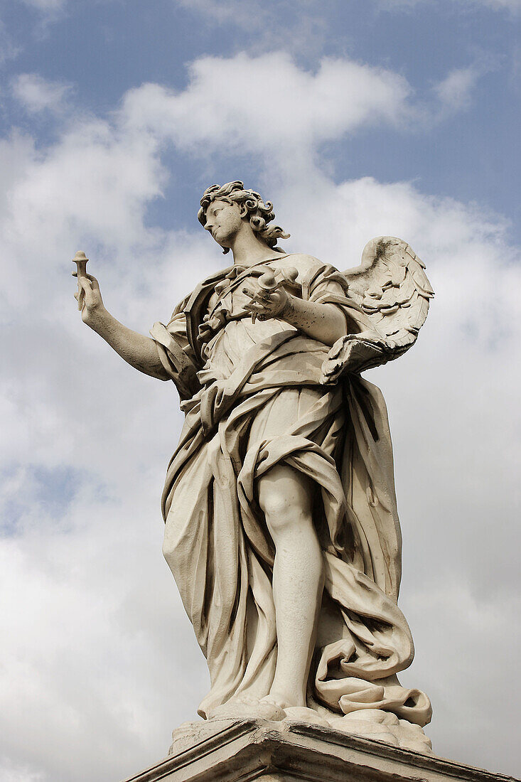 Angel Statue by Bernini. SantAngelo Bridge. Rome. Italy