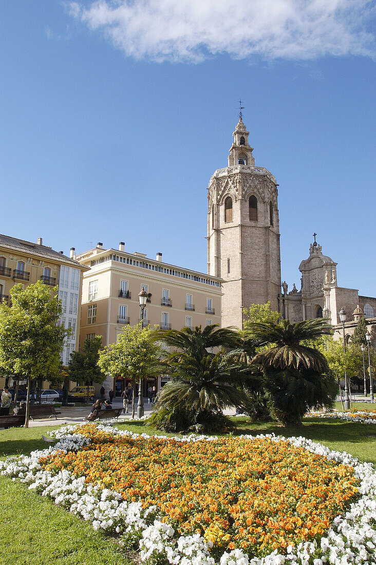 Cathedral and Plaça de la Reina (Queens Square). Valencia. Spain