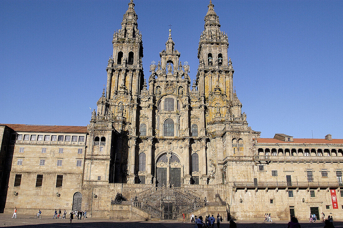 Santiago cathedral. Obradoiro square. Santiago de Compostela. La Coruña province. Galicia. Spain.