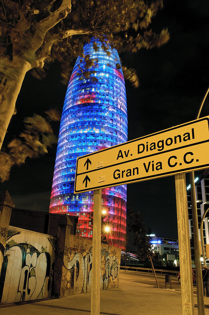 Agbar Tower by Jean Nouvel, Barcelona. Catalonia, Spain