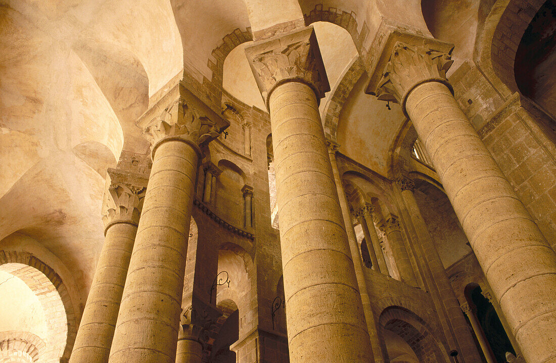 Saint Foy abbey-church in Conques. Aveyron, France