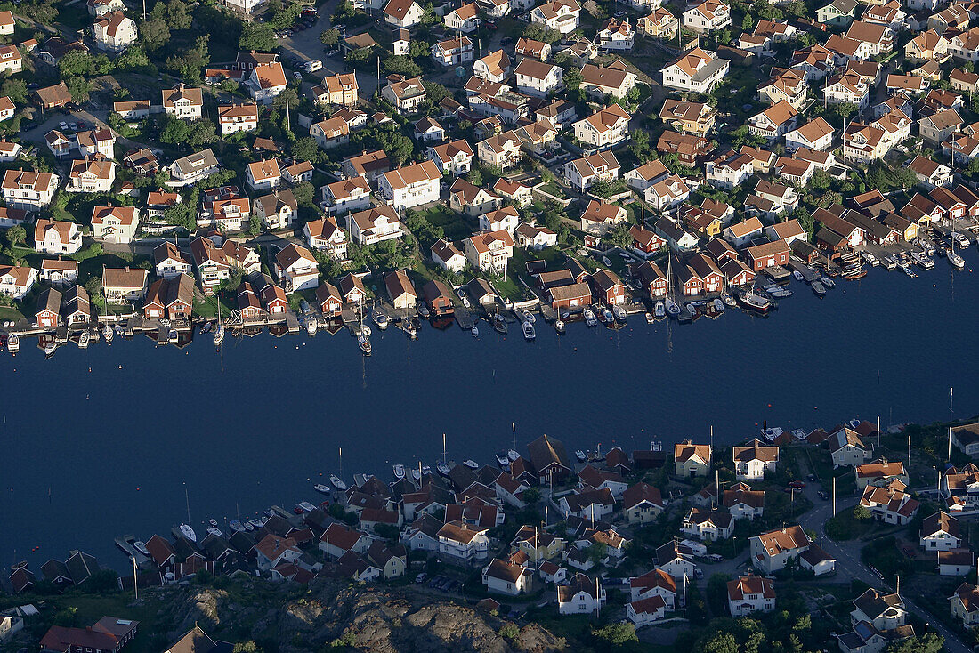 Fishing village at the coast. Lysekil. Bohuslän. Sweden