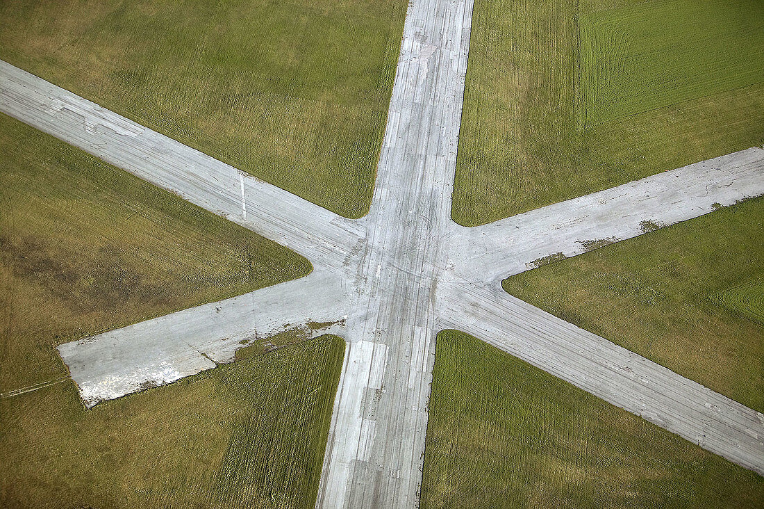 Flying, aviation, airport, aerial view. Gotland. Sweden.