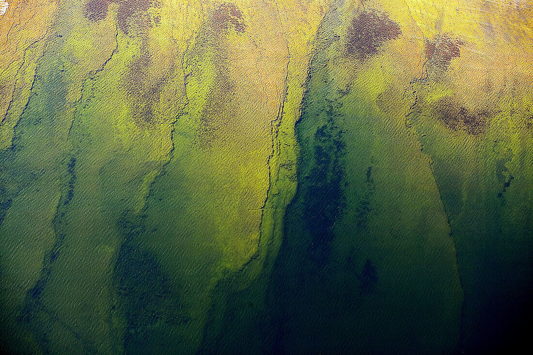 On the sea bottom, colours, aerial view. Gotland. Sweden.