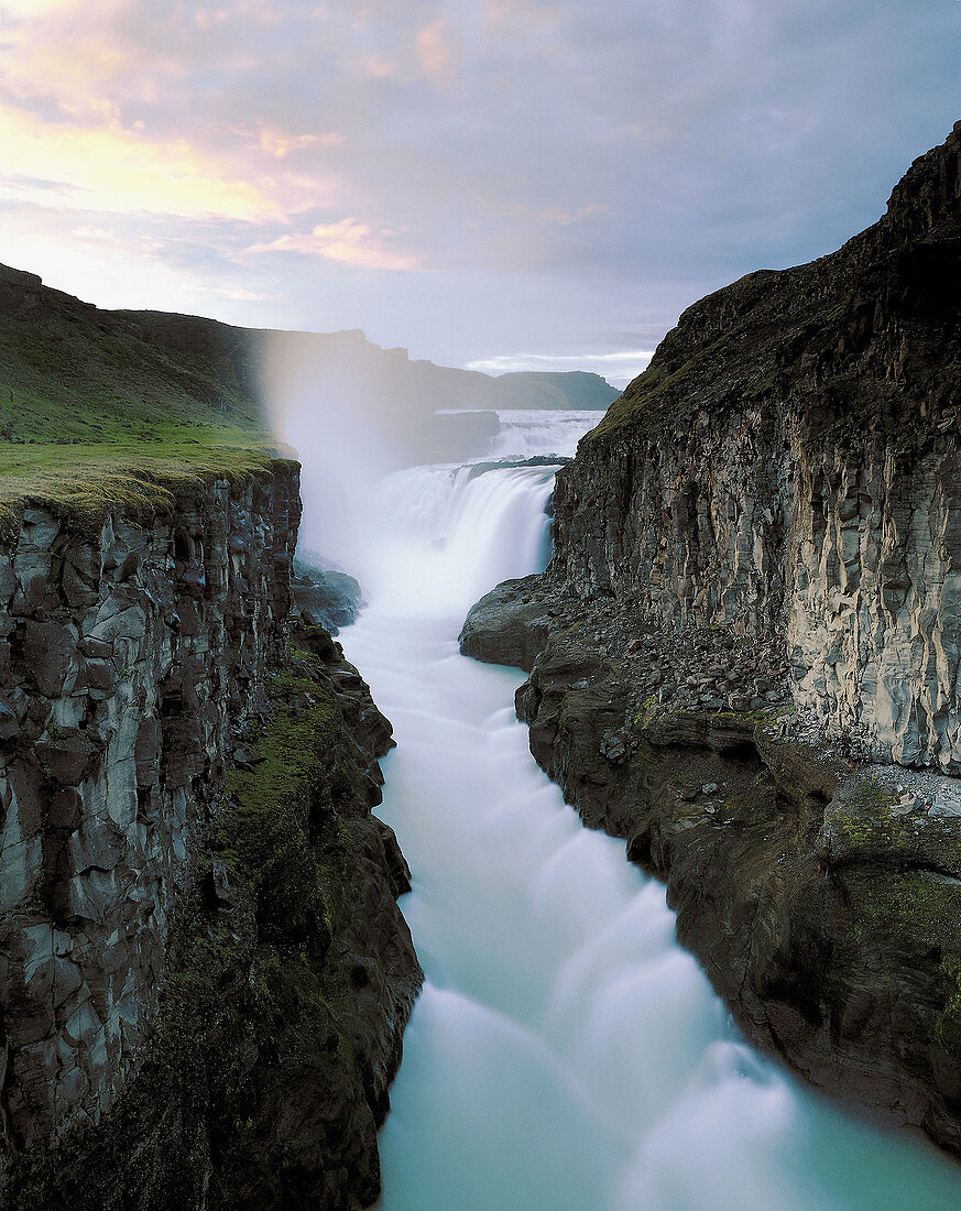 Waterfall, Gullfoss, Iceland.