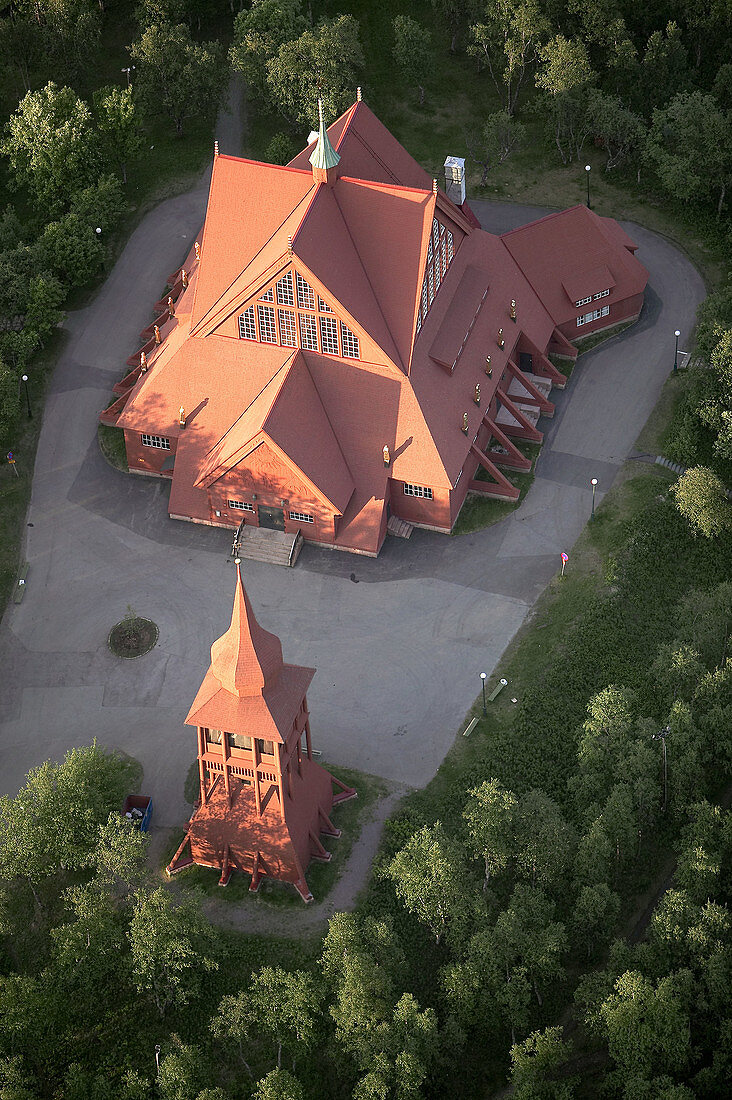 Church, aerial view. Kiruna. Lappland. Sweden