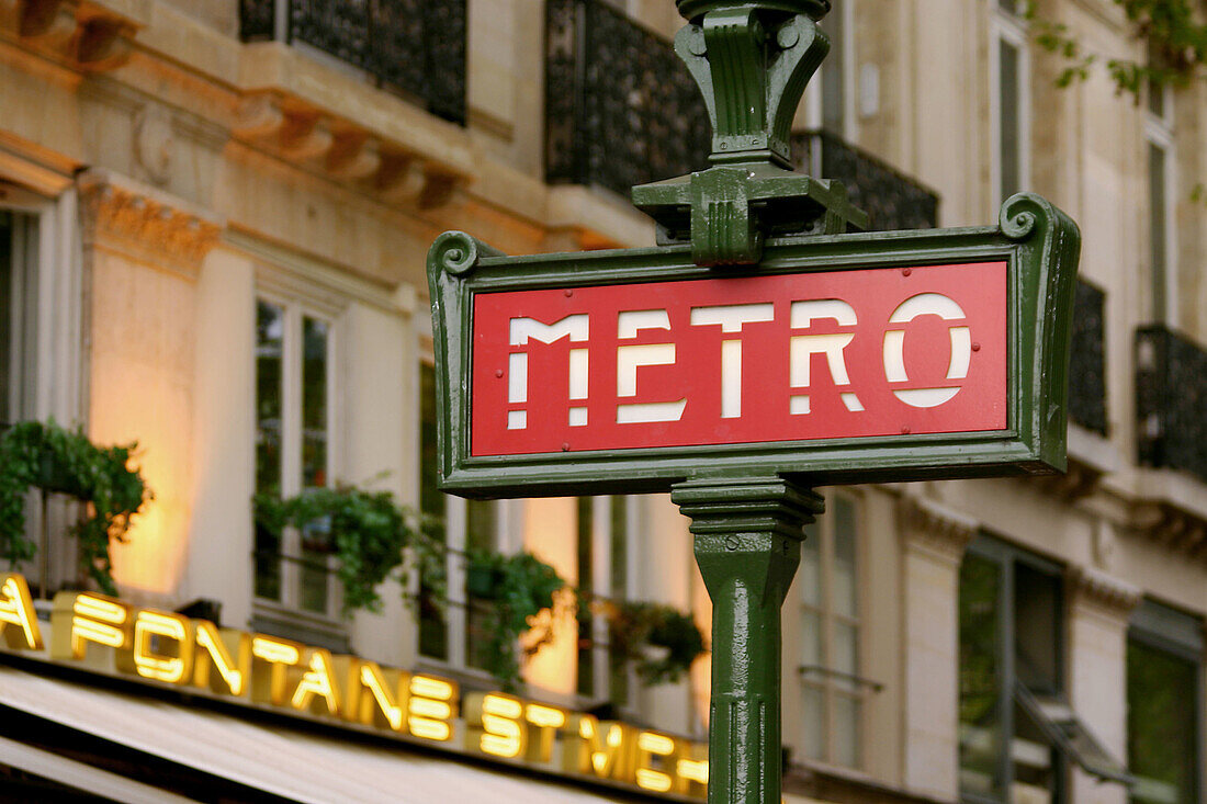 Metro sign, Paris. France