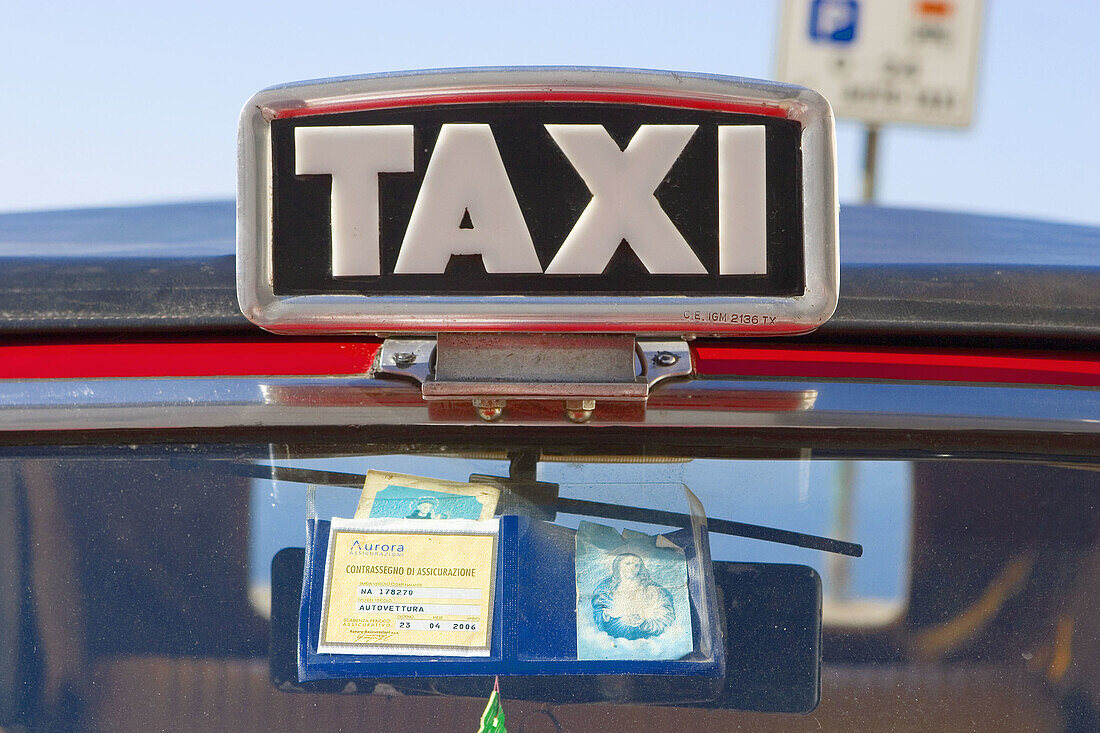 Taxi sign. Capri, Italy