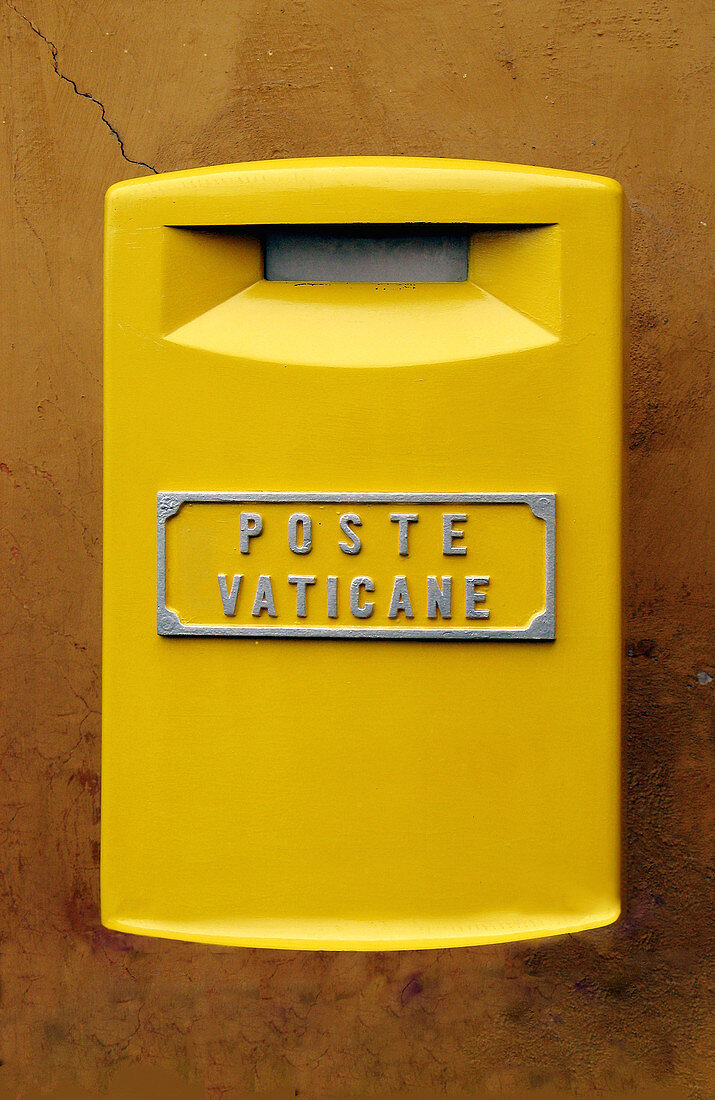 Yellow Vatican Post box, Vatican, Italy