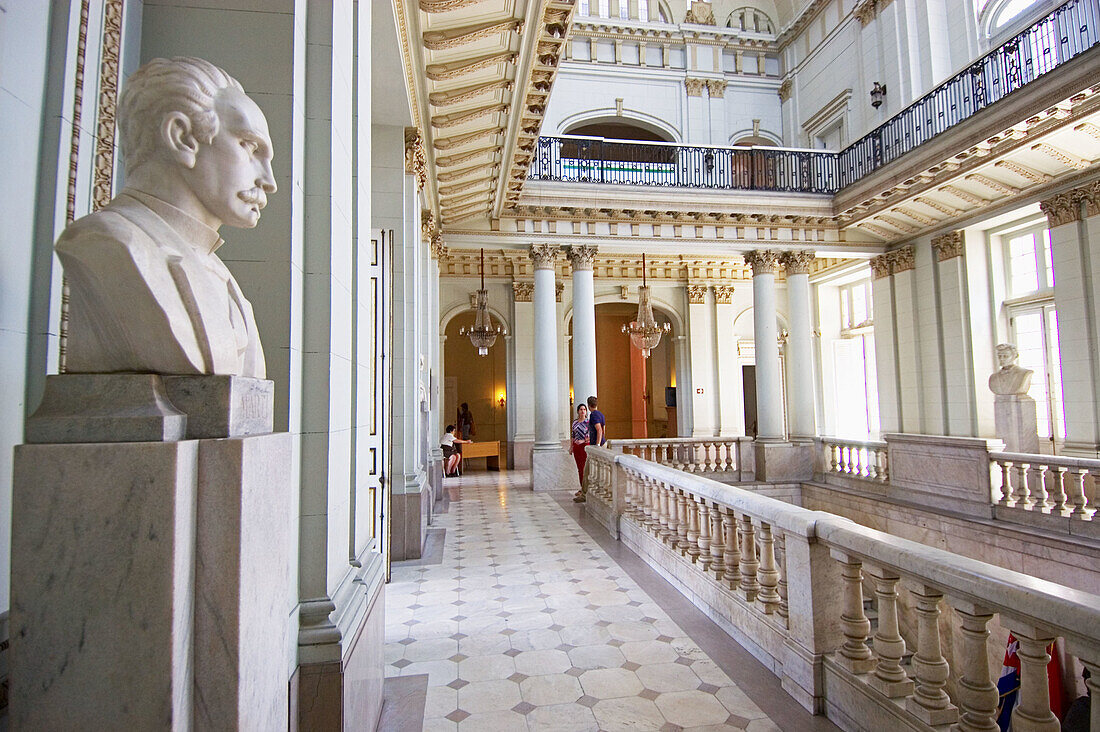 A bust of Jose Martí stands watch in one of the galleries of the Museum of the Revolution (Museo de la Revolucion) in Havana. Cuba