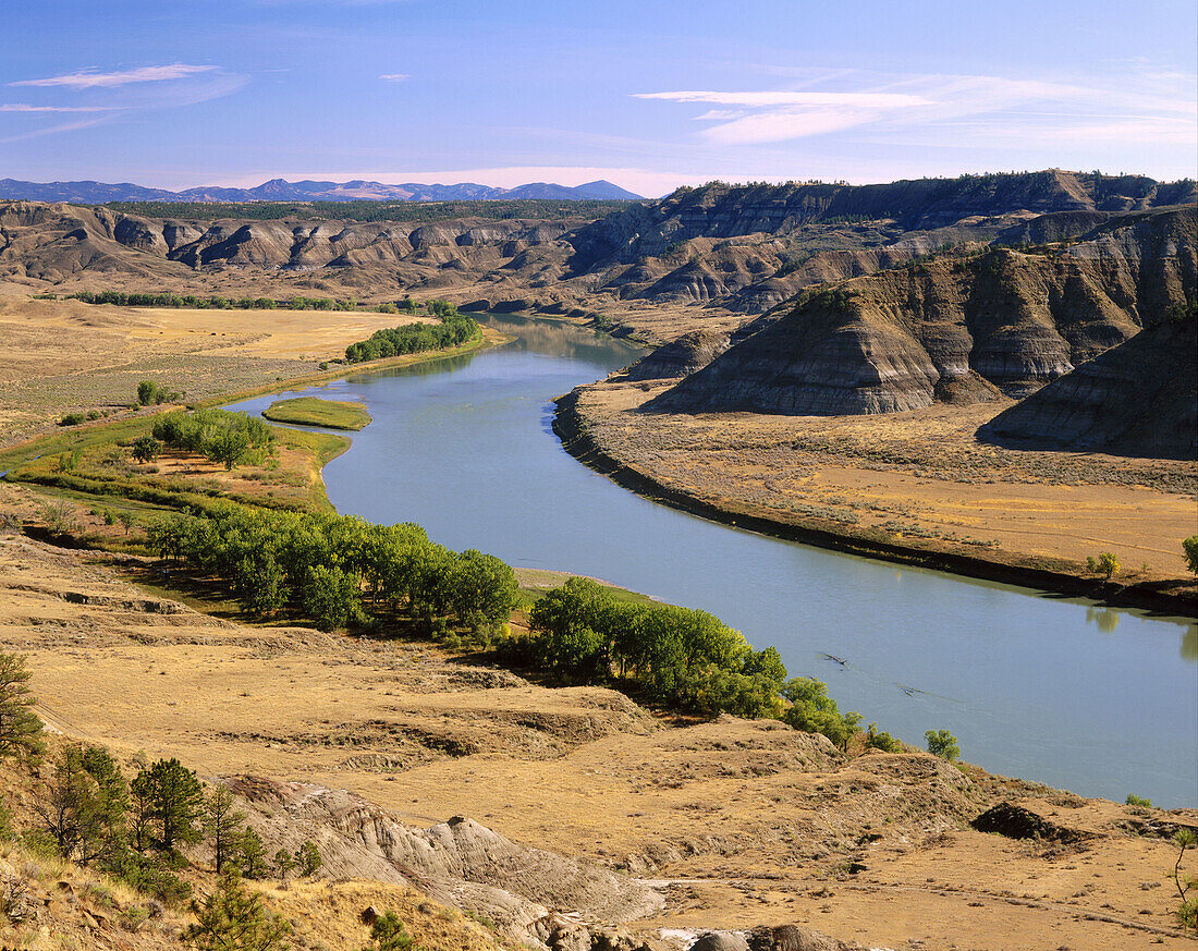 Missouri Breaks of the Missouri River from Woodhawk Bottom. Montana. USA.