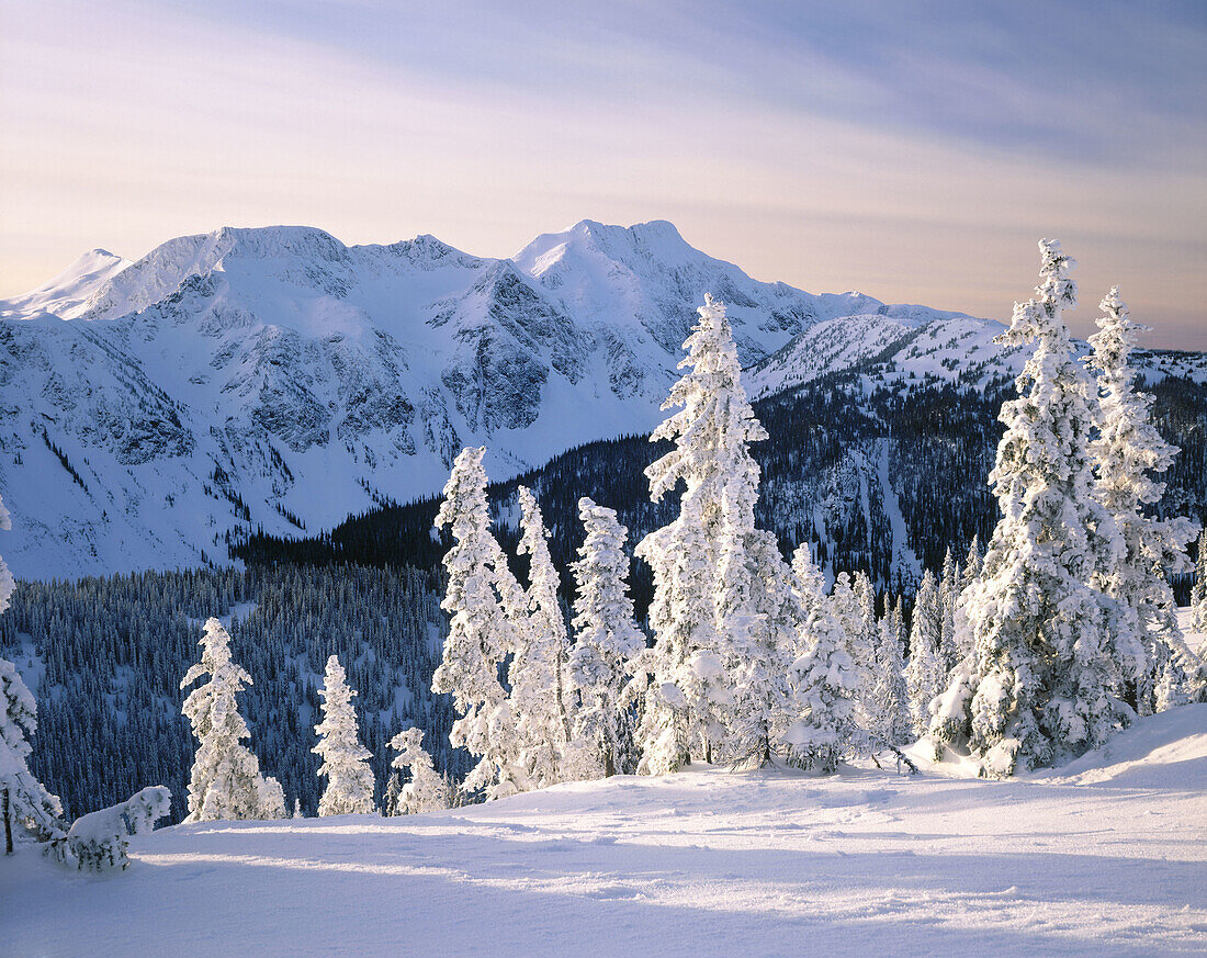 Winter in the Cariboo Mountains. British Columbia. Canada.
