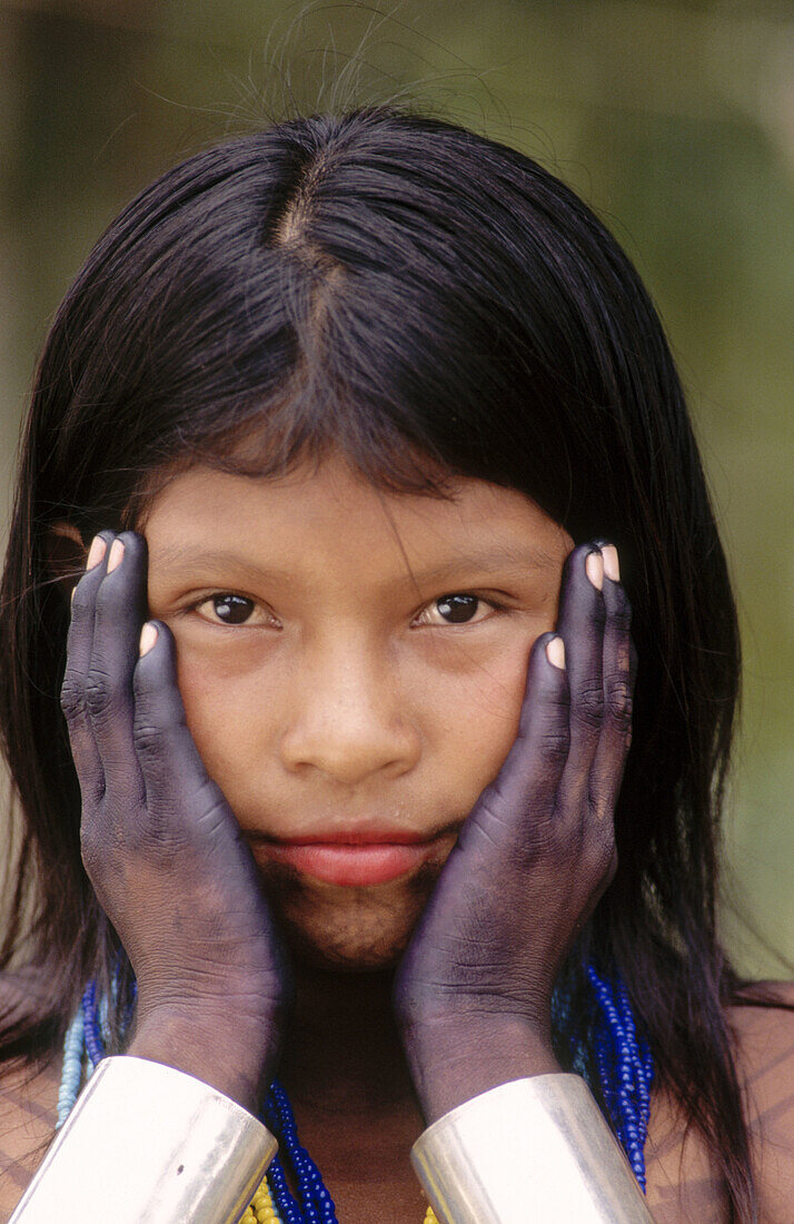 Emberá Indian. Sambú river area, Darién rainforest. Panama