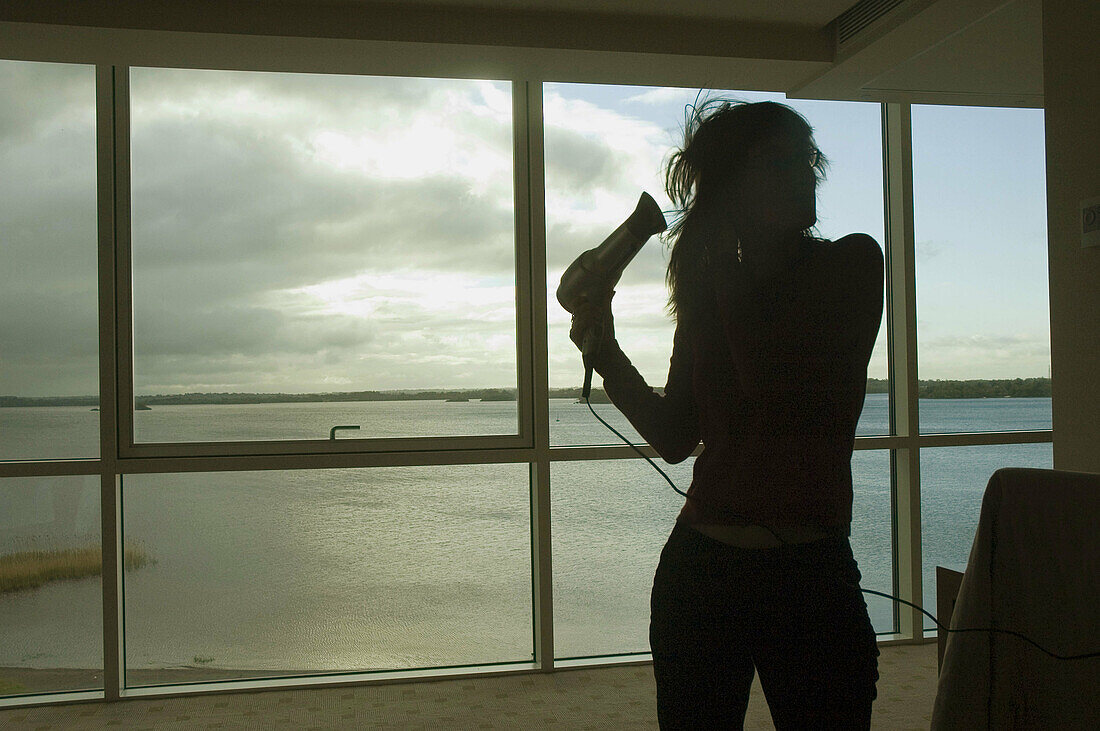 Hodson Bay Hotel room. On the shores of Lough Ree. Ireland.