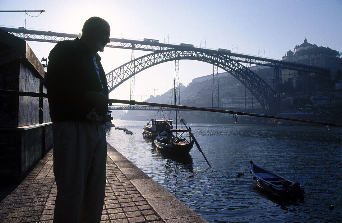 Dom Luis I Bridge over Douro river, Porto. Portugal