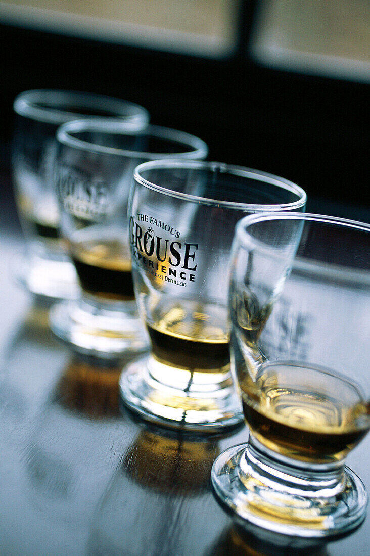 Taste of The Famous Grouse blend, produced at Glenturret whisky distillery, from the Edrington group. Scotland. UK.