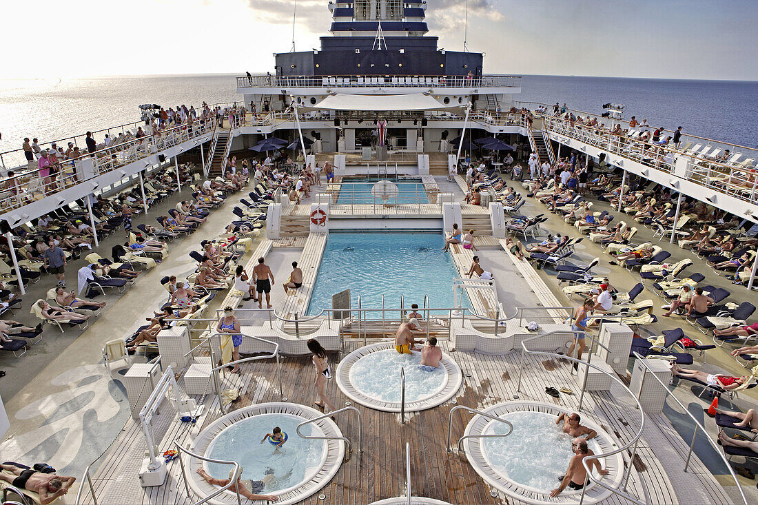 Pool deck of a cruiseship.