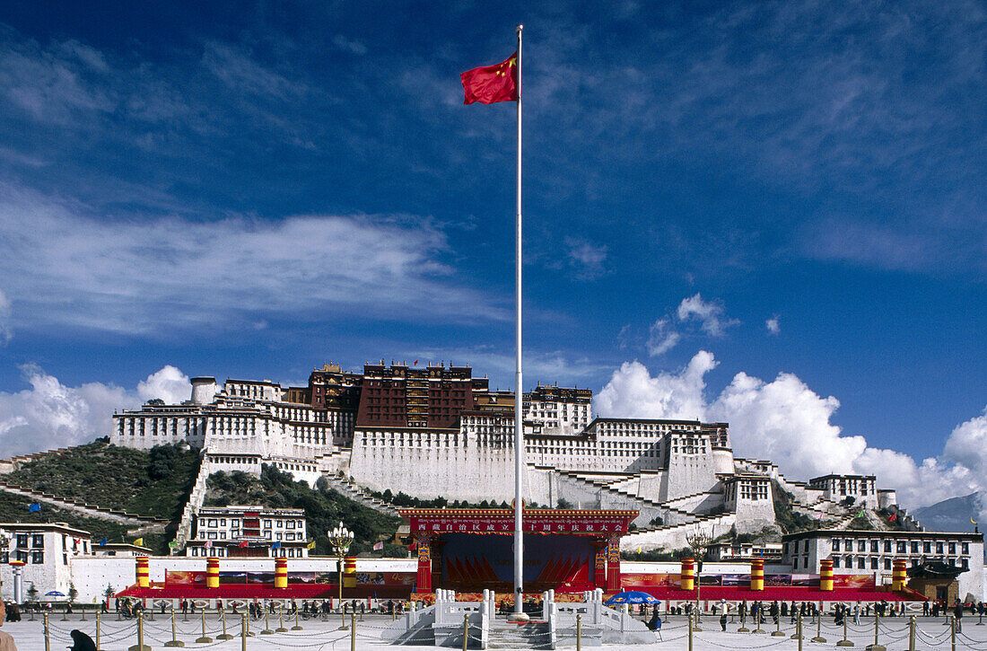 The Potala in Lhasa during the 40 years celebration of Tibetan Autonomous Government. Tibet.