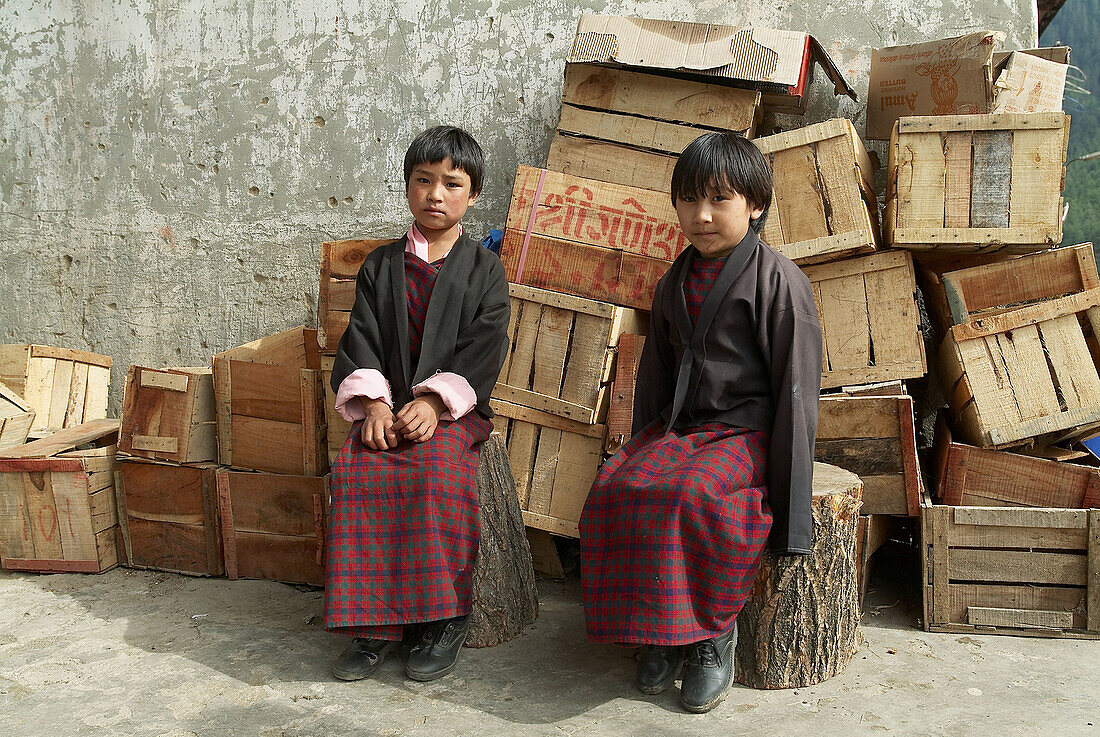 School kids, Haa, Bhutan