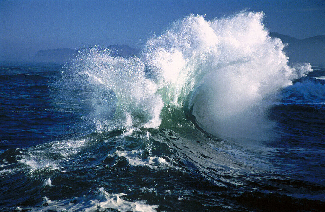 Wave crash at Cape Kiwanda. Oregon coast, USA