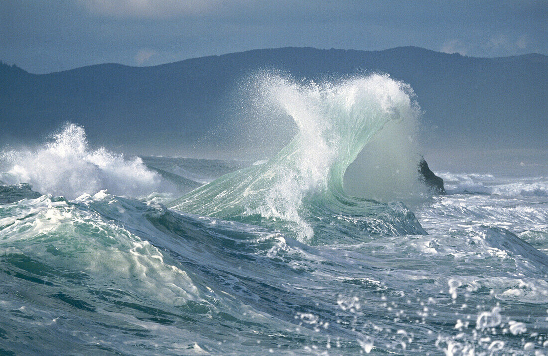 Wave crash near Cape Kiwanda. Oregon coast, USA