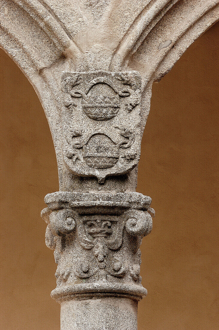 Detail of column in the cloister, Yuste monastery. Cáceres province, Extremadura, Spain