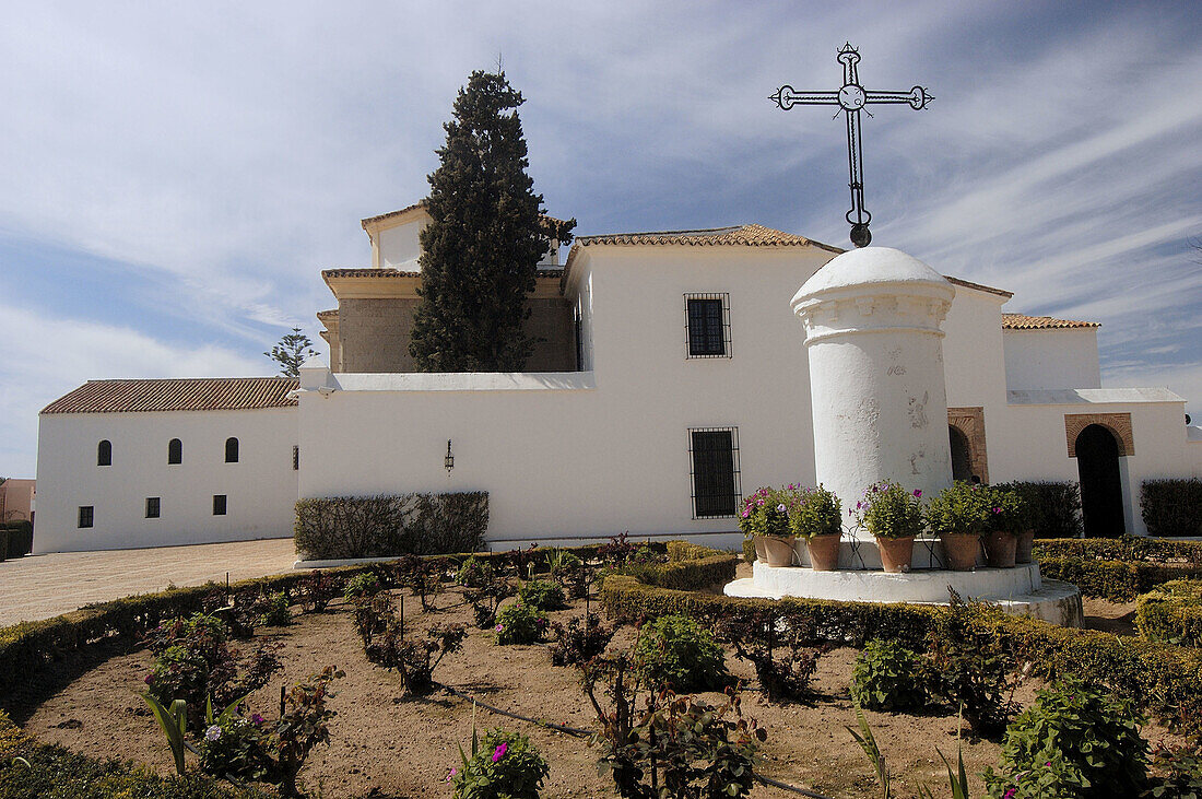 Franciscan monastery of La Rábida where Christopher Columbus has spent some time before leaving for America in 1492. Palos de la Frontera. Huelva province, Spain
