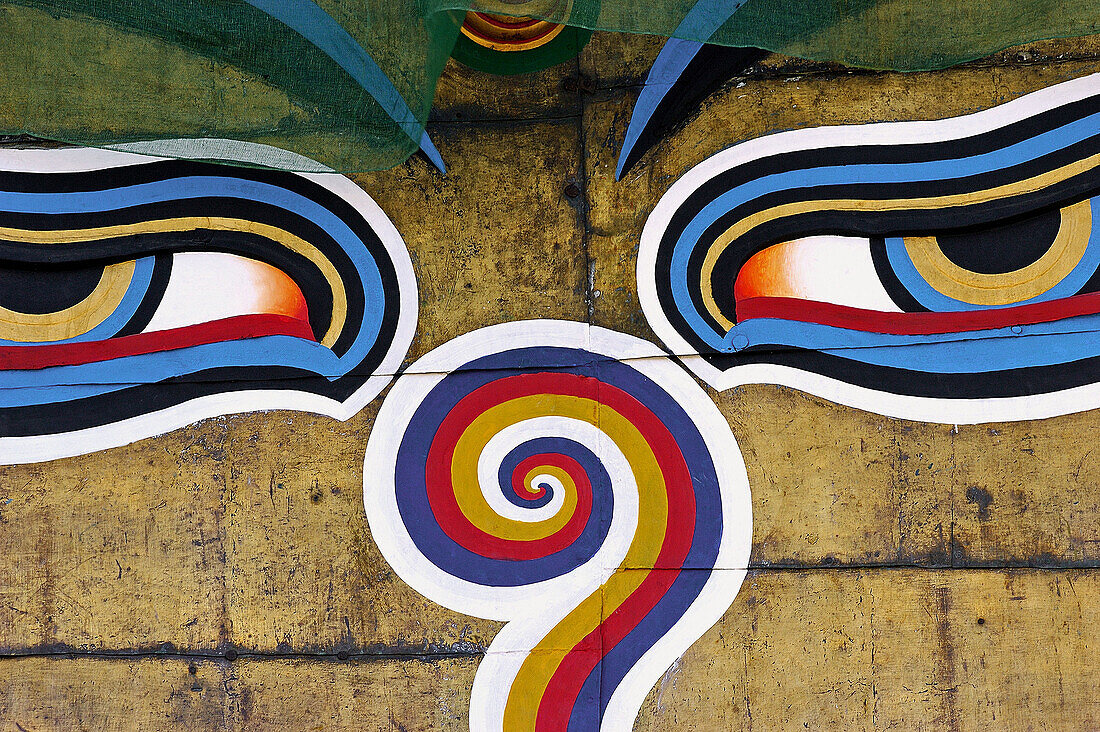 Buddhas eyes, Swayambhunath Stupa. Kathmandu, Nepal