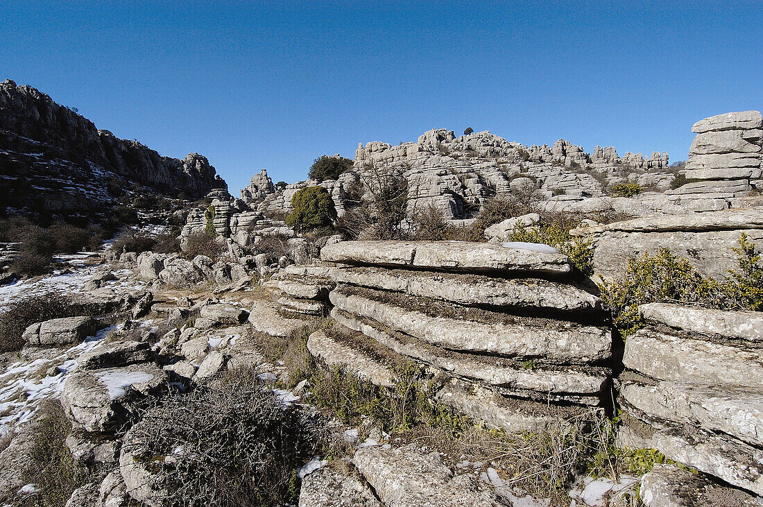 Erosion working on Jurassic limestones, Torcal de Antequera. Málaga province, Andalusia, Spain