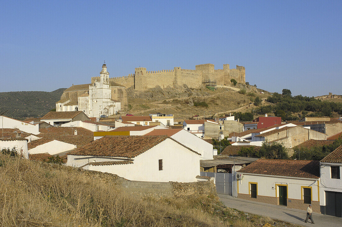 Sancho IV castle (c. 1293), Santa Olalla del Cala. Sierra de Aracena y Picos de Aroche Natural Park, Via de la Plata. Huelva province, Andalusia, Spain