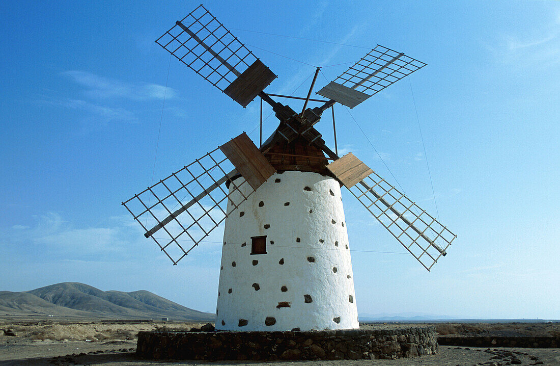 Windmill in El Cotillo. Fuerteventura Island. Canary Islands. Spain