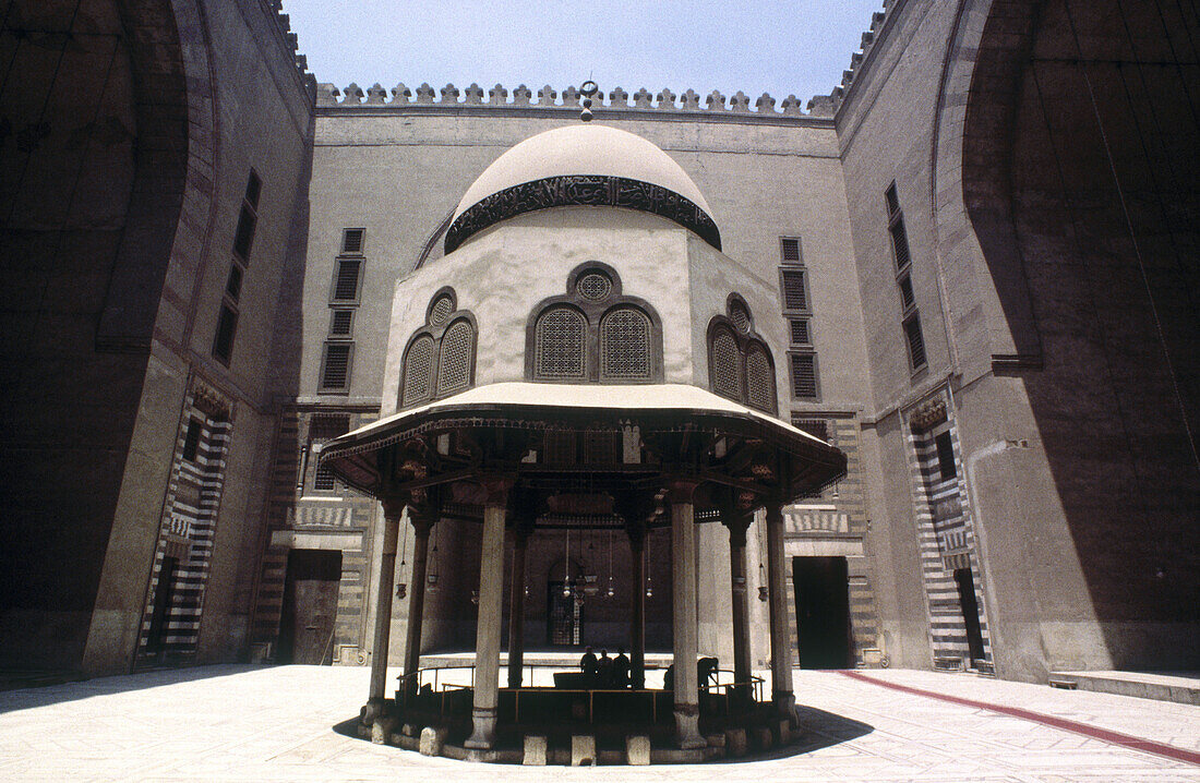 Central courtyard with fountain for ablutions. Cairo, Egypt.